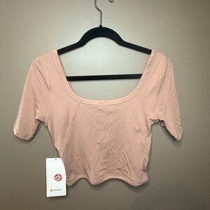 Lululemon Ribbed Held Tight Tee - Size 8 - Brownish/Rose
